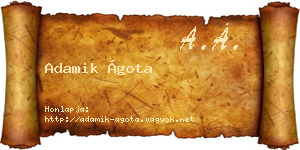 Adamik Ágota névjegykártya